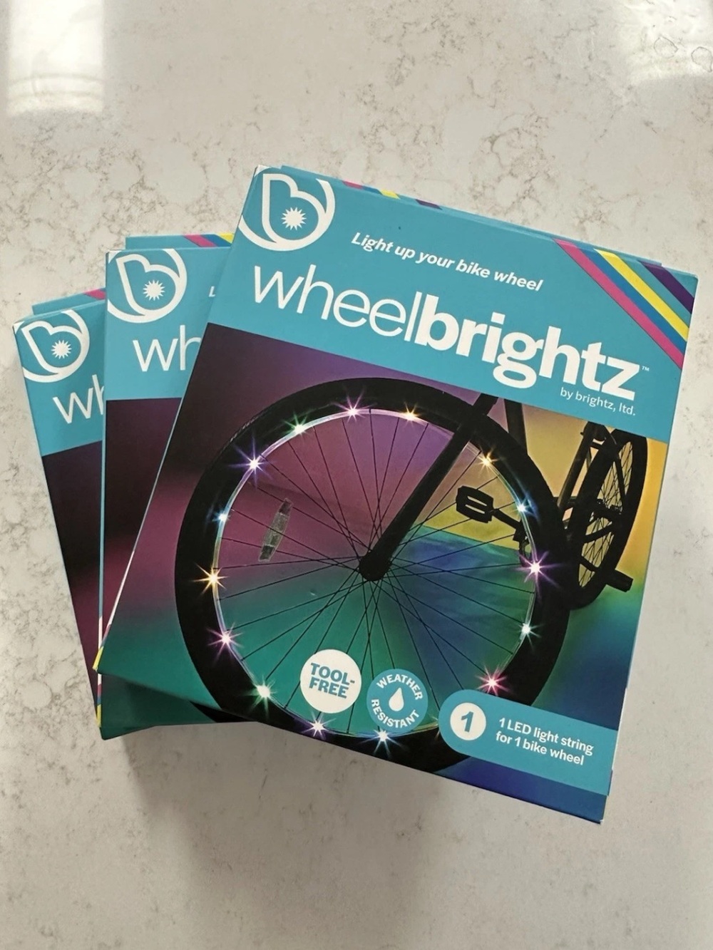 (3) Wheelbrightz LED Bike Wheel Lights - Pastel NEW